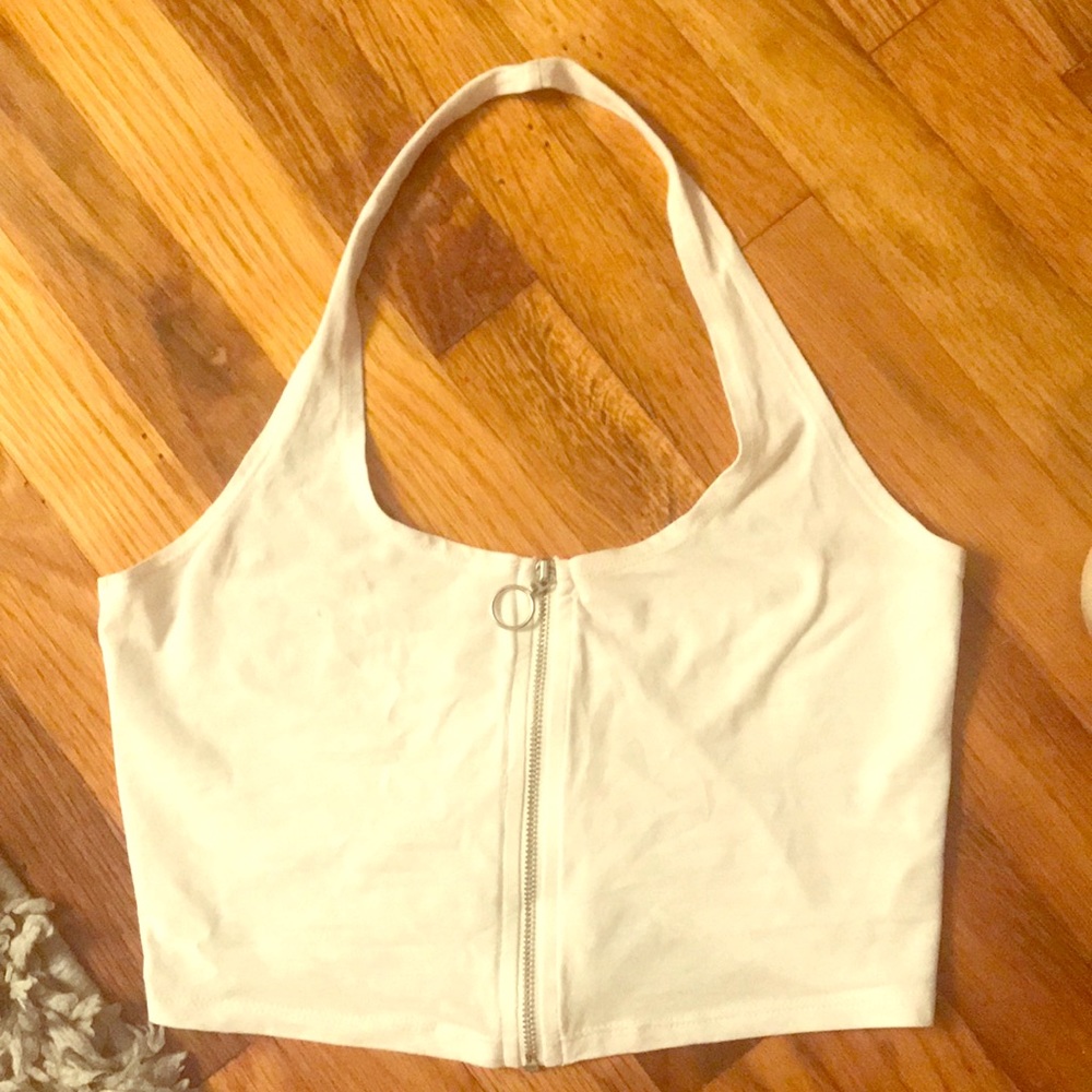 Zip-up crop top